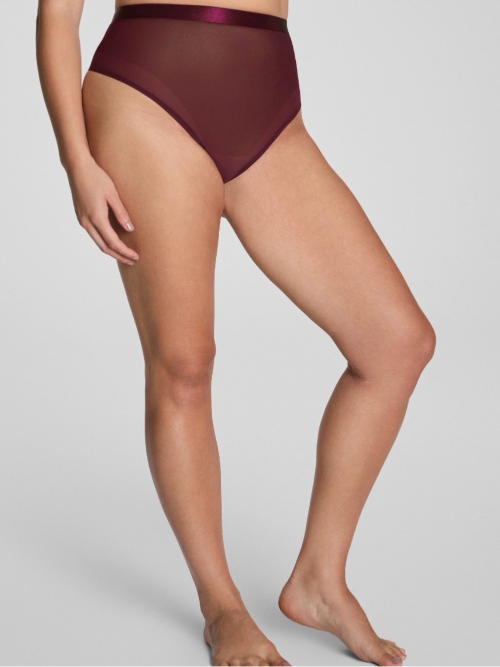 NWT SPANX High-Rise SheerSENSE mesh thong - Burgundy Plum berry -med - Picture 10 of 10